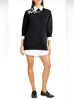Cinq à Sept Womens Shrunken Crystal Ivy Justina Casual Dress